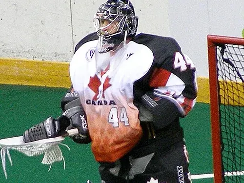 Gardien canadien au Championnat du monde de crosse en salle à Halifax en 2007